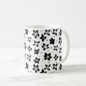 再構築された花柄 – 無彩色ゴシック コーヒーマグカップ (正面右)