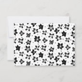 再構築された花柄 – 無彩色ゴシック サンキューカード (裏面)