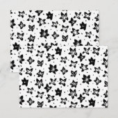 再構築された花柄 – 無彩色ゴシック サンキューカード (正面/裏面)