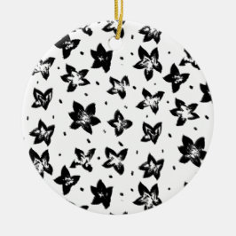 再構築された花柄 – 無彩色ゴシック セラミックオーナメント