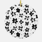 再構築された花柄 – 無彩色ゴシック セラミックオーナメント (裏面)