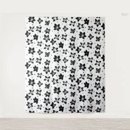 再構築された花柄 – 無彩色ゴシック タペストリー