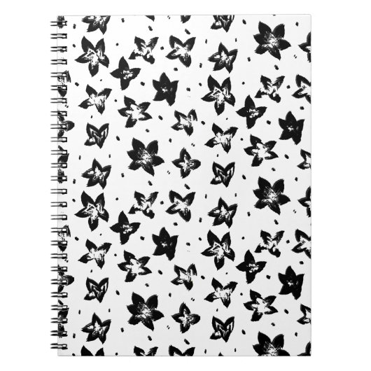 再構築された花柄 – 無彩色ゴシック ノートブック (正面)