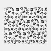 再構築された花柄 – 無彩色ゴシック フリースブランケット (正面(横))