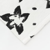 再構築された花柄 – 無彩色ゴシック フリースブランケット (角)