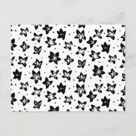 再構築された花柄 – 無彩色ゴシック ポストカード
