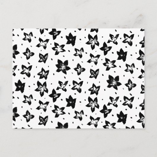 再構築された花柄 – 無彩色ゴシック ポストカード (正面)