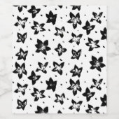 再構築された花柄 – 無彩色ゴシック ワインラベル (シングルラベル)