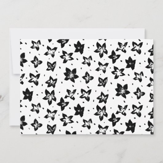 再構築された花柄 – 無彩色ゴシック 招待状 (正面)