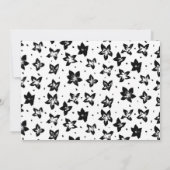 再構築された花柄 – 無彩色ゴシック 招待状 (裏面)