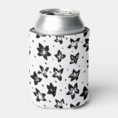 再構築された花柄 – 無彩色ゴシック 缶クーラー (缶正面)