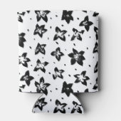 再構築された花柄 – 無彩色ゴシック 缶クーラー (裏面)