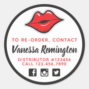 再注文レッドキスリップスティック&美しいディストリビューター ラウンドシール