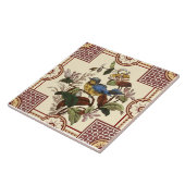 再現ビクトリアン美鳥と花 タイル (側面)