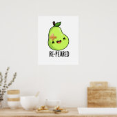 再生かわいいフルーツナシプリン ポスター (キッチン)