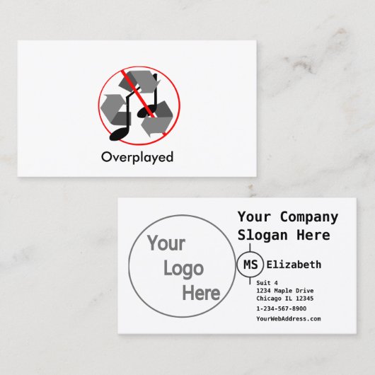 再生された再生音楽 名刺 (正面/裏面)