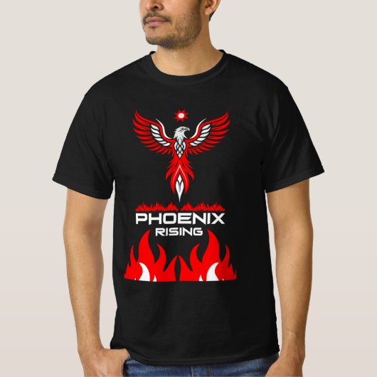 再生と強さのフェニックス Tシャツ (正面)