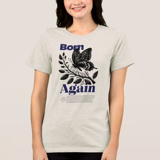 再生まれ度クリスチャン・イエス・バタフライ・モチーフInspira トライブレンドＴシャツ (正面)