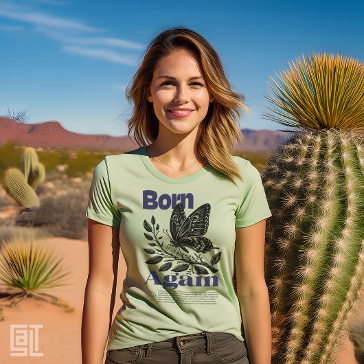 再生まれ度クリスチャン・イエス・バタフライ・モチーフInspira トライブレンドＴシャツ