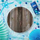 再生ウッドバ素朴ンボードヴィンテージウッド ペーパープレート (パーティー)