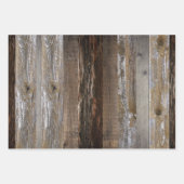 再生ウッドバ素朴ンボードヴィンテージウッド ラッピングペーパーシート (正面)