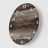 再生ウッドバ素朴ンボードヴィンテージウッド ラージ壁時計 (傾斜)