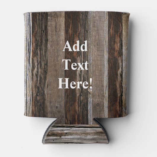 再生ウッドバ素朴ンボードヴィンテージウッド 缶クーラー (正面)