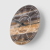 再生ウッドファームハウスホワイトローマ数字 ラウンド壁時計 (傾斜)