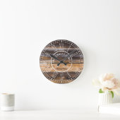 再生ウッドファームハウスホワイトローマ数字 ラウンド壁時計 (ホーム)