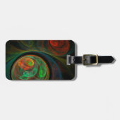 再生グリーン抽象芸術アートアドレス ラゲッジタグ (正面横)