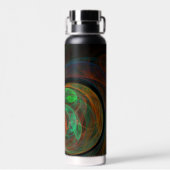 再生グリーン抽象芸術アート ウォーターボトル (背面)
