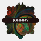 再生グリーン抽象芸術アート オーナメントカード (裏面)