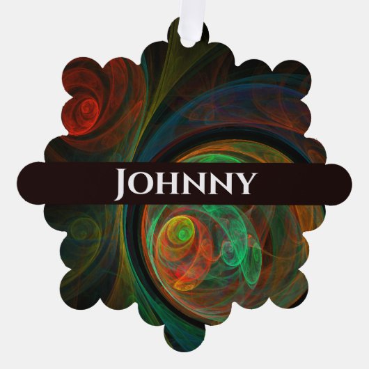 再生グリーン抽象芸術アート オーナメントカード (正面)