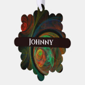 再生グリーン抽象芸術アート オーナメントカード (左)