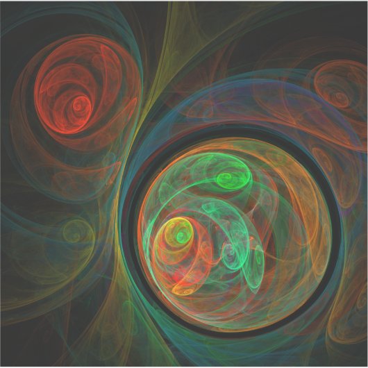 再生グリーン抽象芸術アート シール (正面)