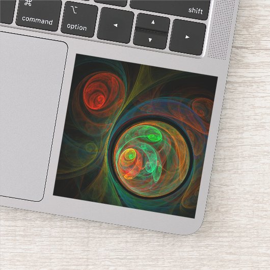 再生グリーン抽象芸術アート シール (詳細)