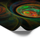 再生グリーン抽象芸術アート ポスター (角)