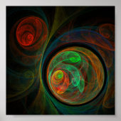 再生グリーン抽象芸術アート ポスター (正面)