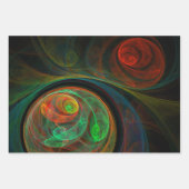 再生グリーン抽象芸術アート ラッピングペーパーシート (正面3)