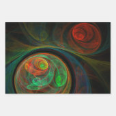 再生グリーン抽象芸術アート ラッピングペーパーシート (正面)