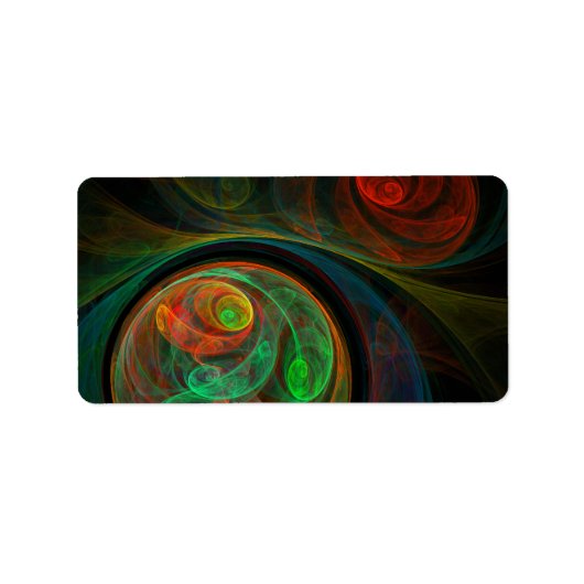 再生グリーン抽象芸術アート ラベル (正面)