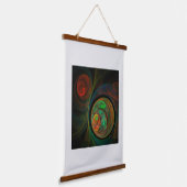 再生グリーン抽象芸術アート 吊り下げ型タペストリー (傾斜あり)