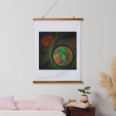 再生グリーン抽象芸術アート 吊り下げ型タペストリー (寝室)