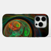 再生グリーン抽象芸術アート Case-Mate iPhoneケース (裏面 (横))