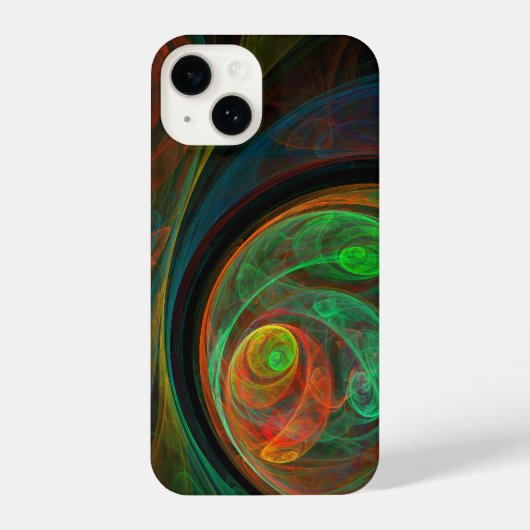 再生グリーン抽象芸術アート iPhoneケース (裏面)