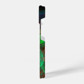 再生グリーン抽象芸術アート iPhoneケース (左側面)