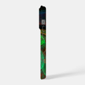 再生グリーン抽象芸術アート iPhoneケース (左側面)