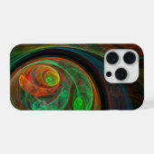 再生グリーン抽象芸術アート iPhoneケース (裏面横)