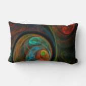 再生ブルー抽象芸術アートランバーピロー ランバークッション (裏面)