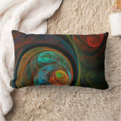 再生ブルー抽象芸術アートランバーピロー ランバークッション (ブランケット)